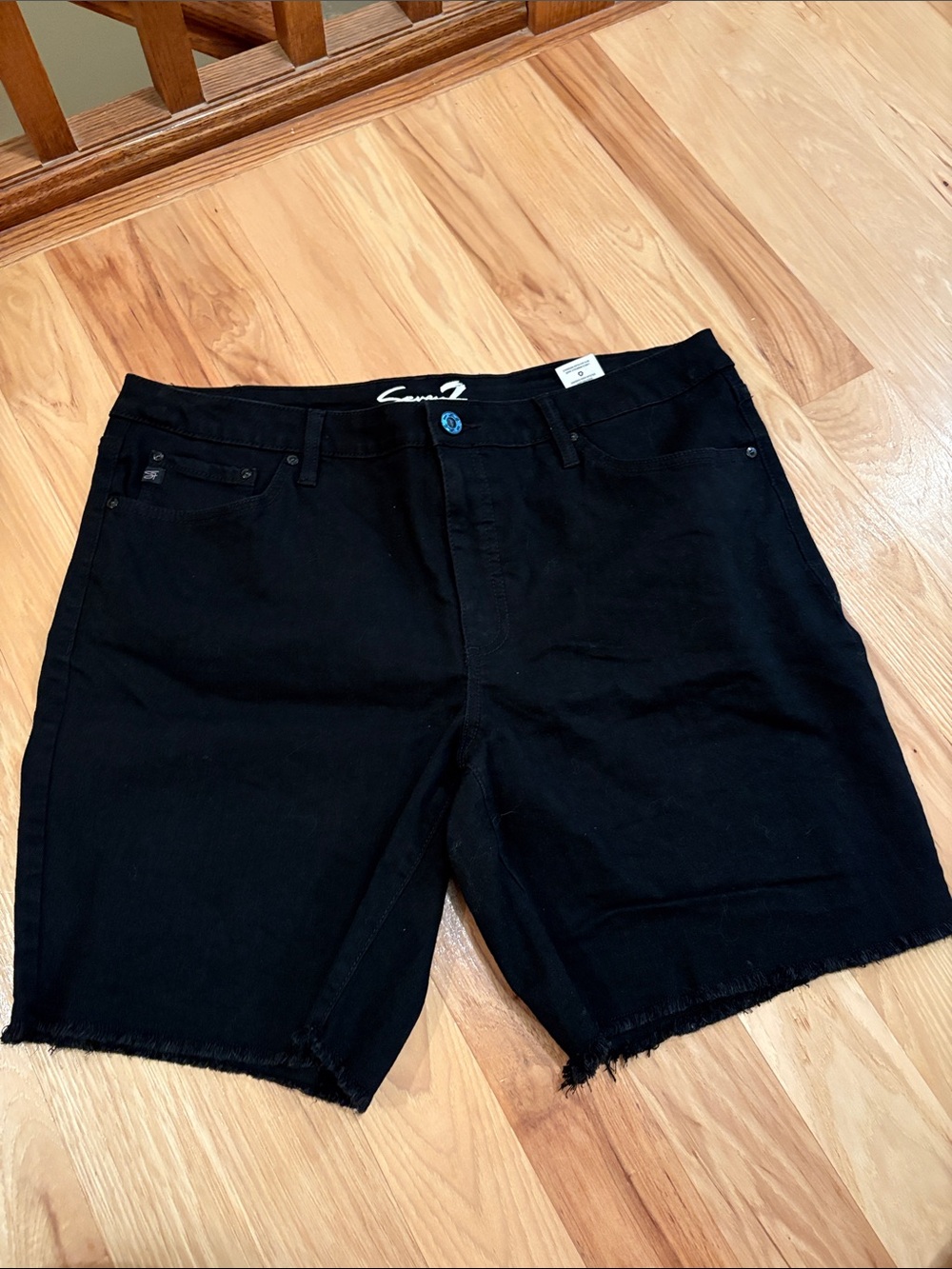 Seven7 Black Women's Jean Shorts with Raw Hem